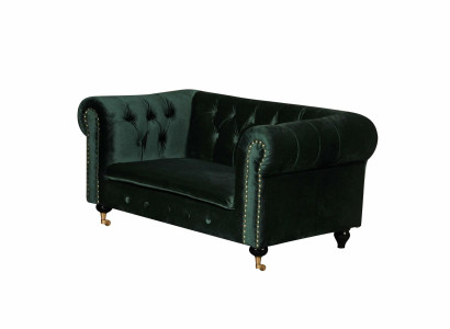 Chesterfield 2 Sitzers Klassische Luxus Deko Rokoko Barock Sofa Textil